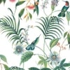Adilah White Tropical Floral Wallpaper