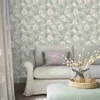 laura ashley fleurir smoke green wallpaper