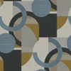 next retro shapes geo blues wallpaper