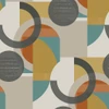 next retro shapes geo orange wallpaper