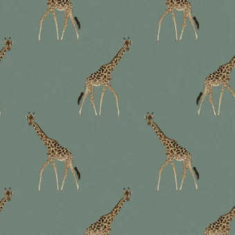 Sophie Allport Giraffe Heritage Teal Wallpaper - 146863_TILE_GIRAFFE HERITAGE TEAL_01.jpg