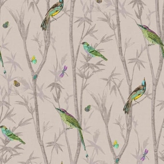 next chinoiserie bird trail natural wallpaper