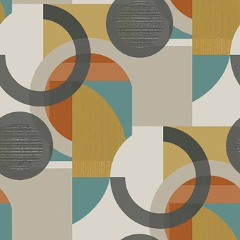next retro shapes geo orange wallpaper