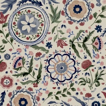 Joules Festival Flowers Antique White Wallpaper - 120882_TILE_01.jpg