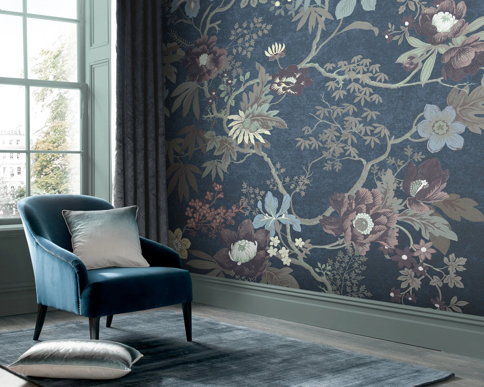 Kimono Teal Bespoke Mural - 111734_ROOMSET_01.jpg
