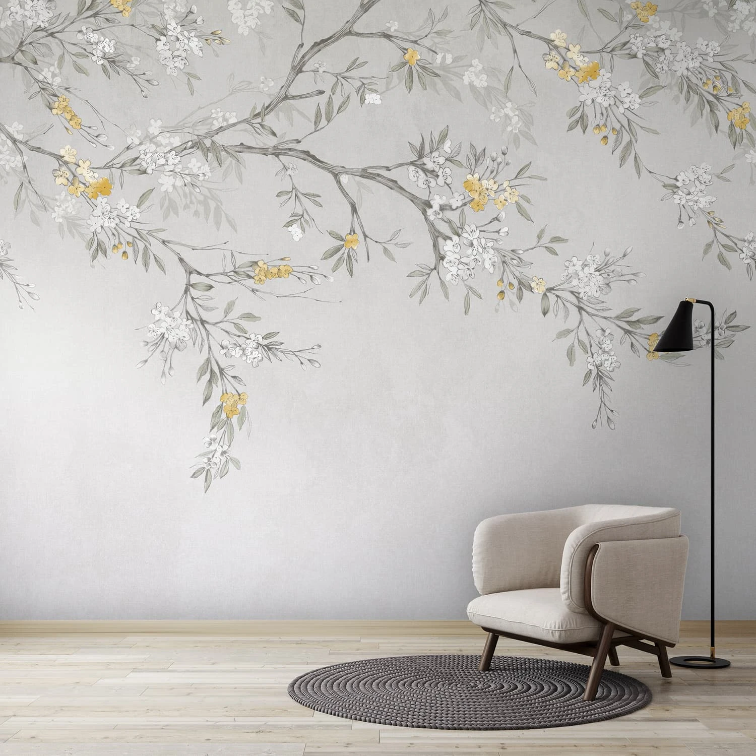 Blossom Trail Yellow Bespoke Mural
