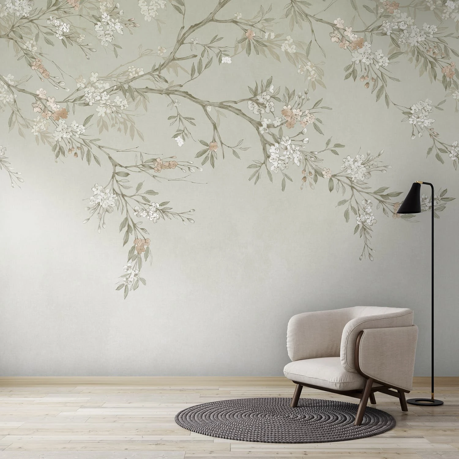 Blossom Trail Sage Bespoke Mural