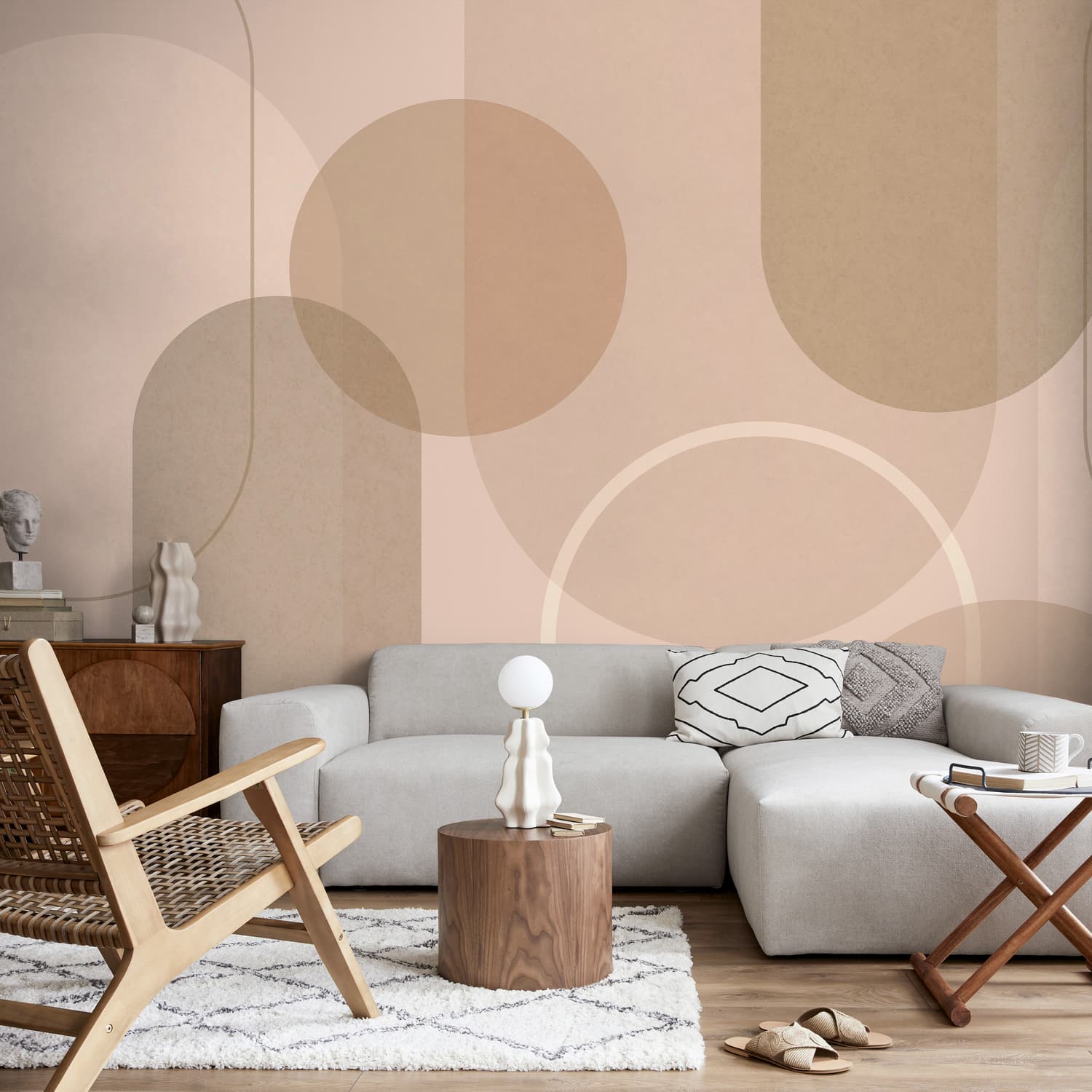 Arched Geo Muted Neutral Bespoke Mural