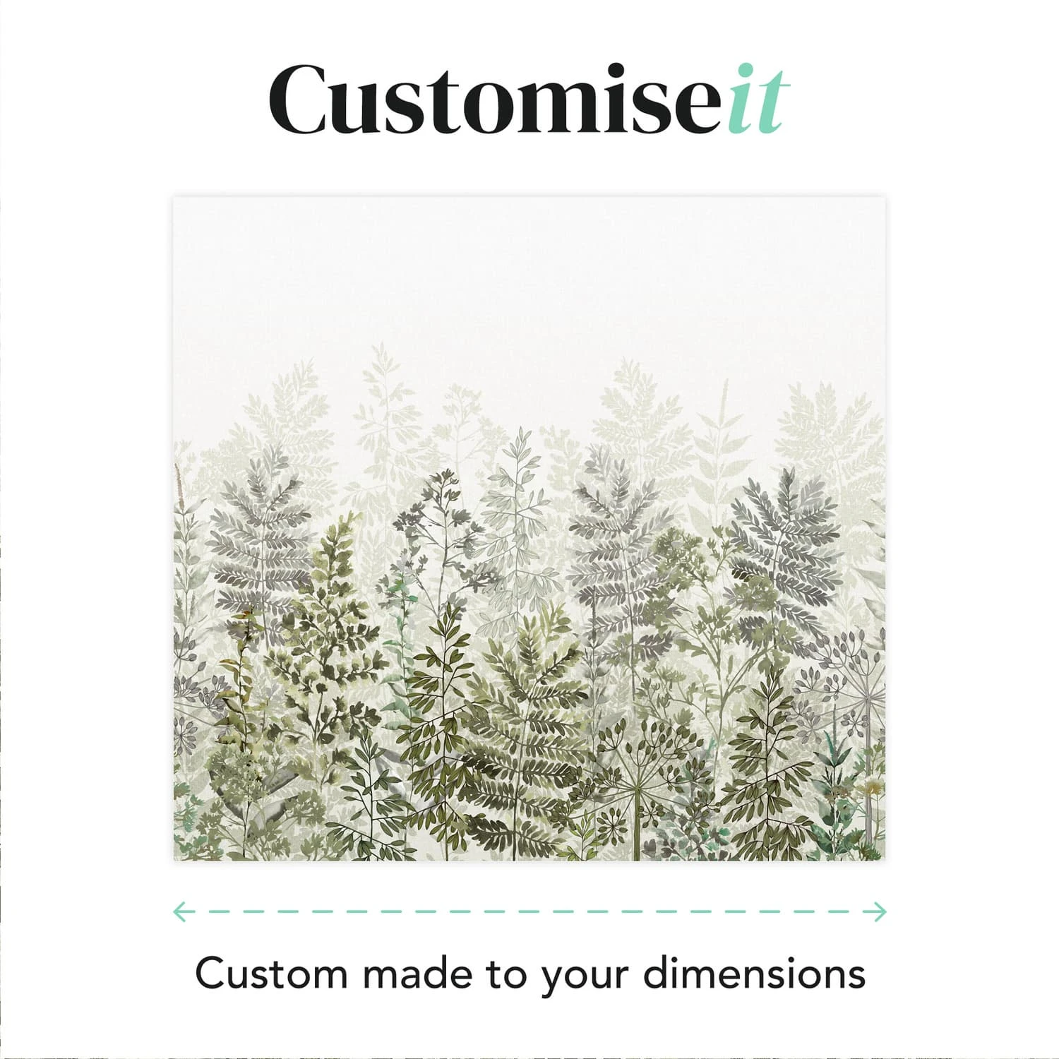 Leaf Silhouette Sage Bespoke Mural
