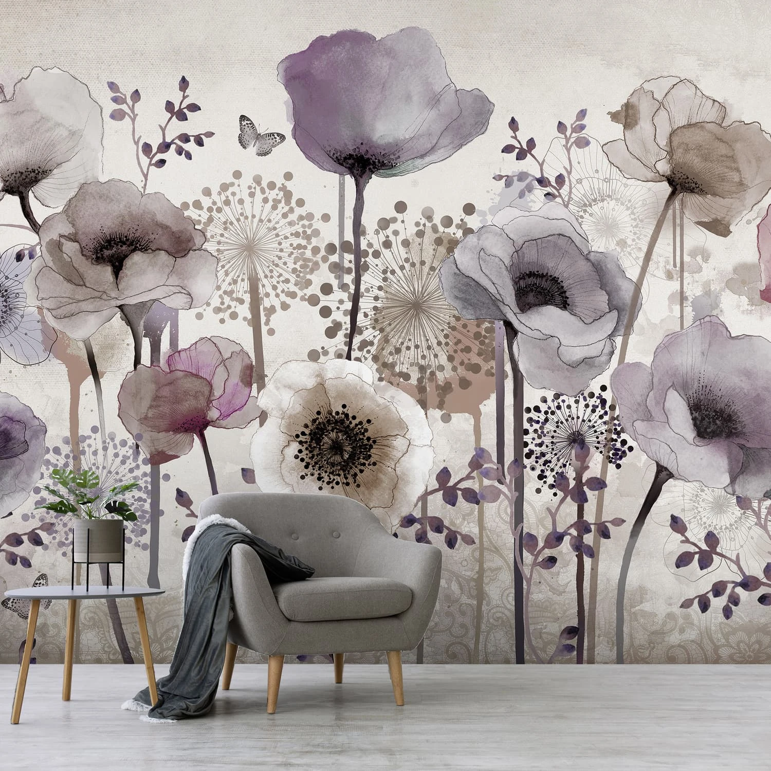 Poppy Purple Bespoke Mural