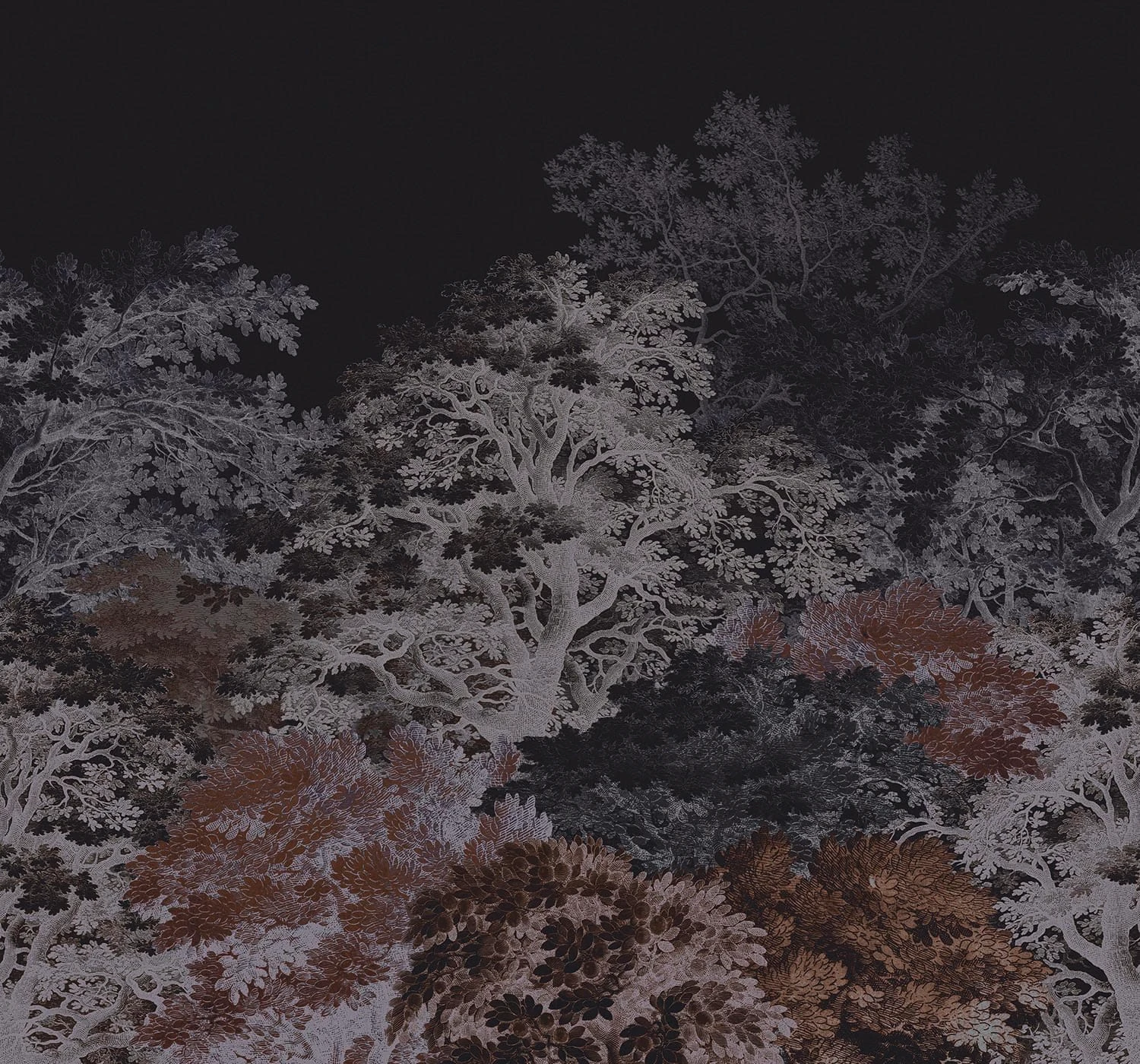 Forest Canopy Navy Bespoke Mural