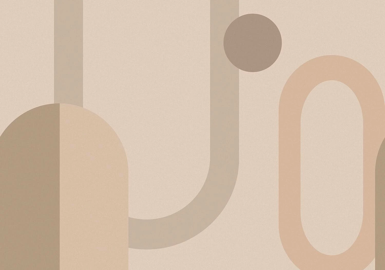 Oval Geo Pop Neutral Bespoke Mural