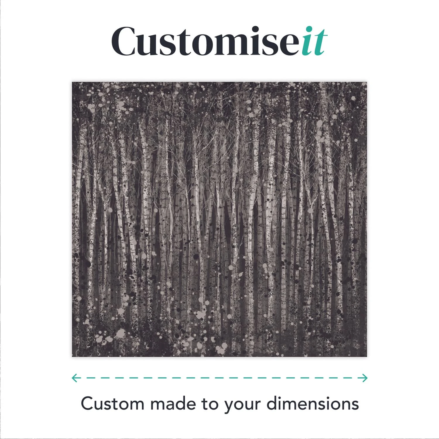 Painterly Woods Black Bespoke Mural