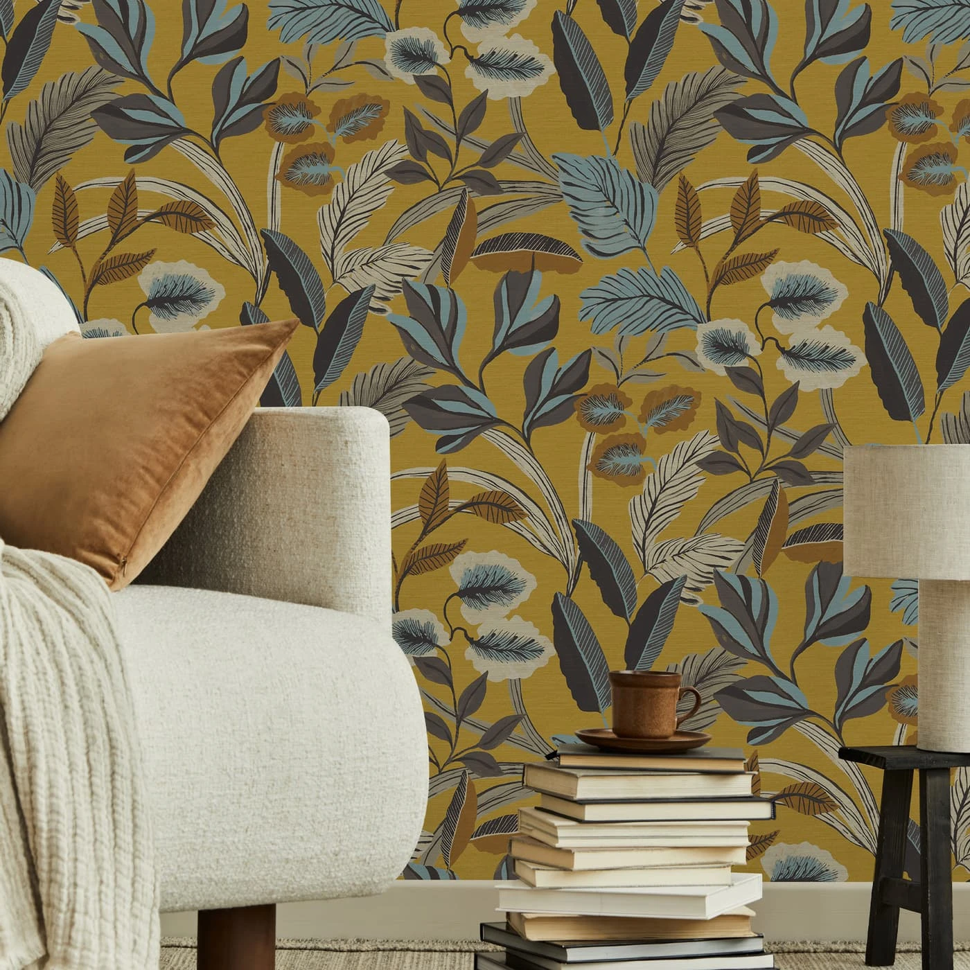 Paradise Arts Ochre Wallpaper