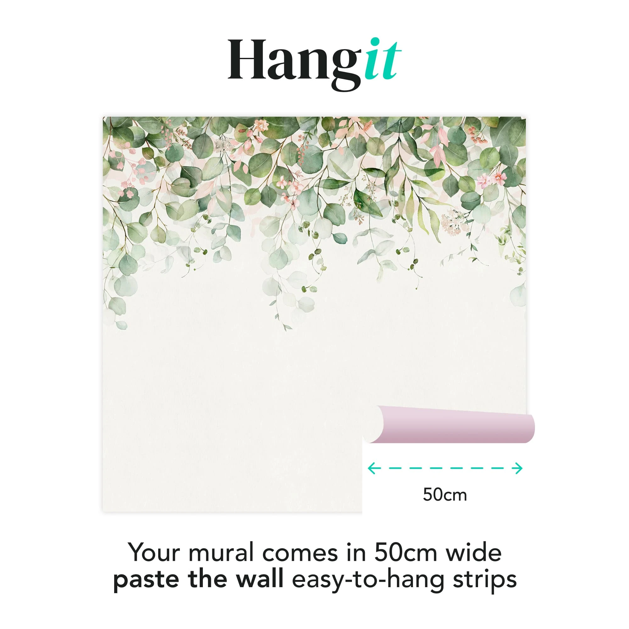 Botanical Cascade Blush Bespoke Mural