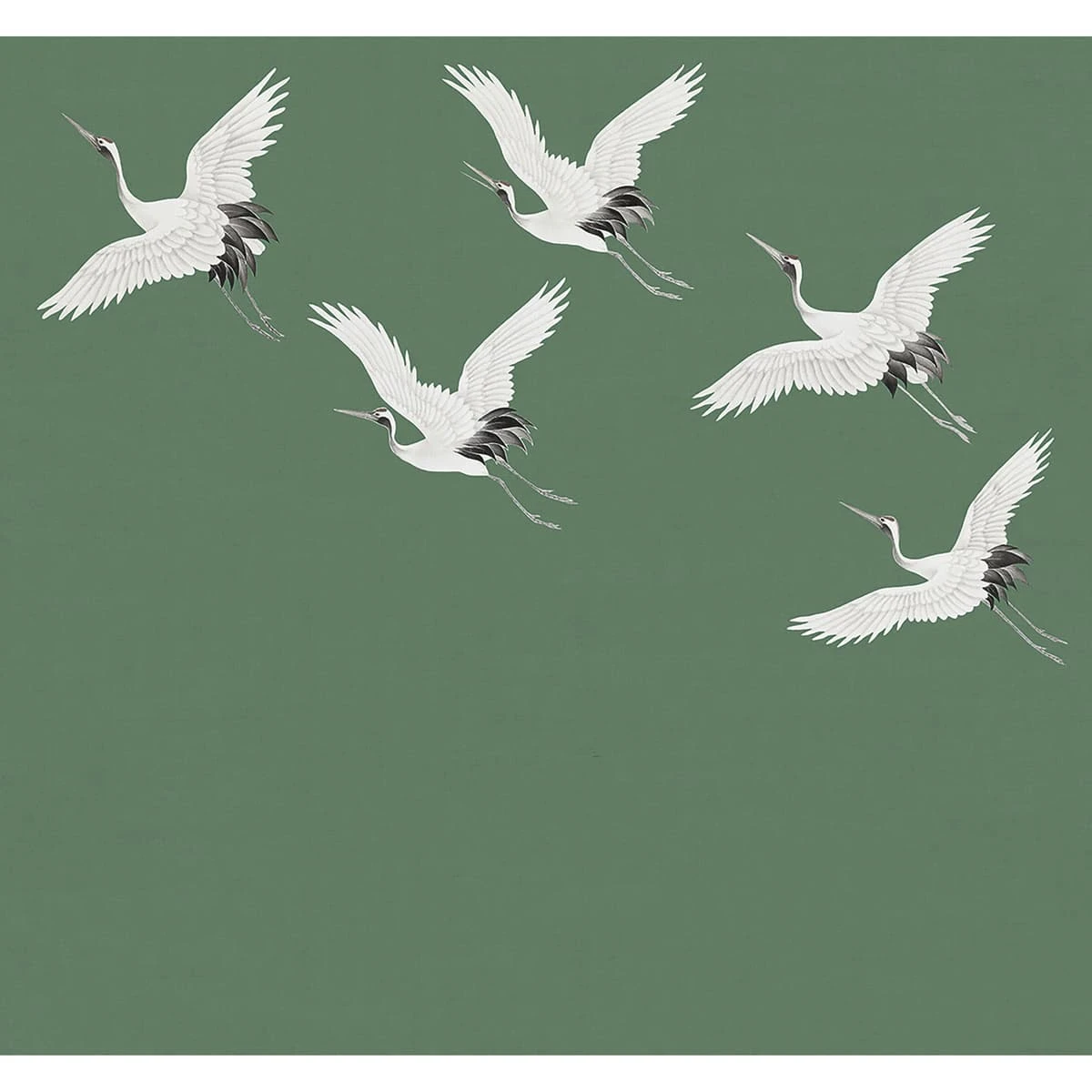 Cranes in Flight Emerald Bespoke Mural