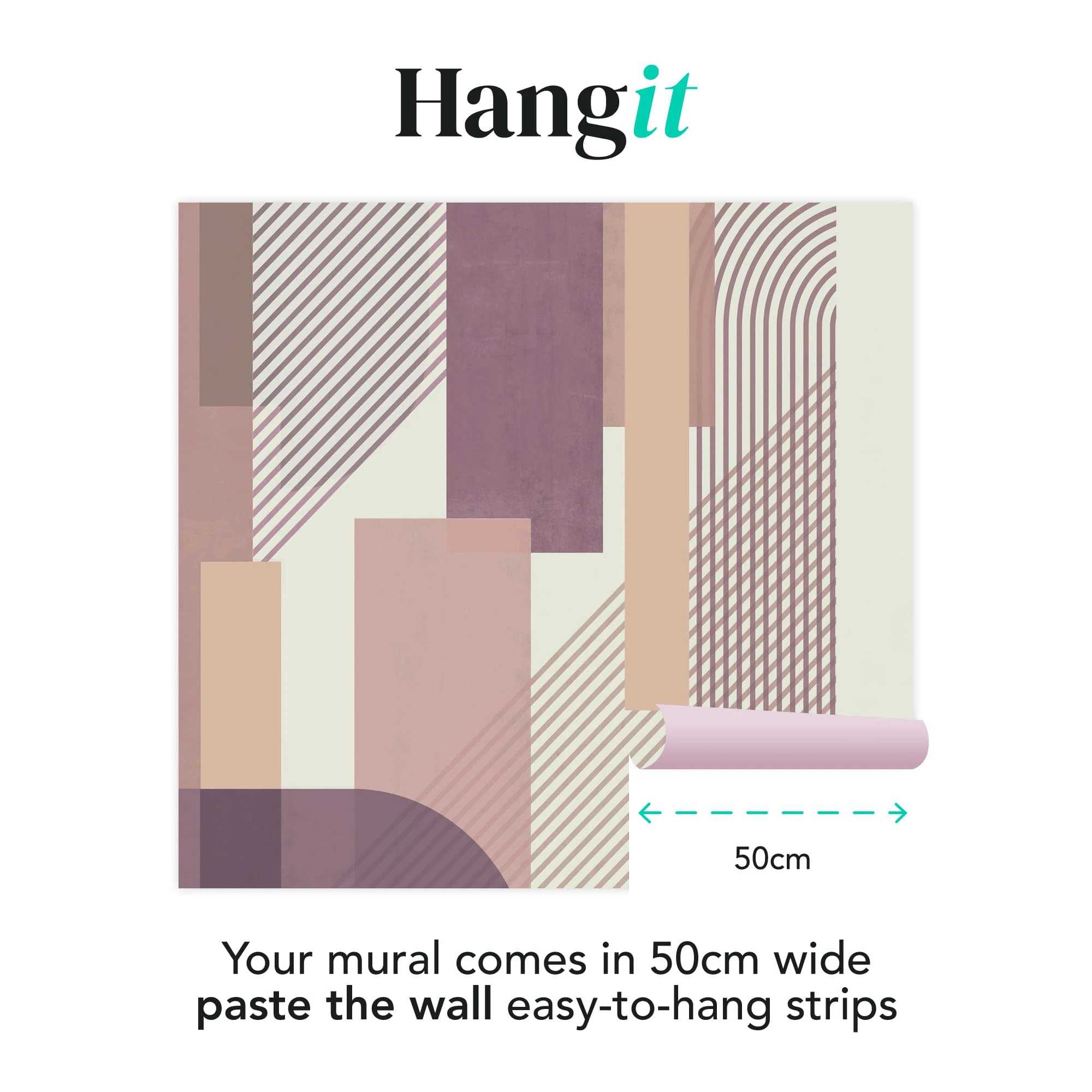 Graphic Mauve Bespoke Mural