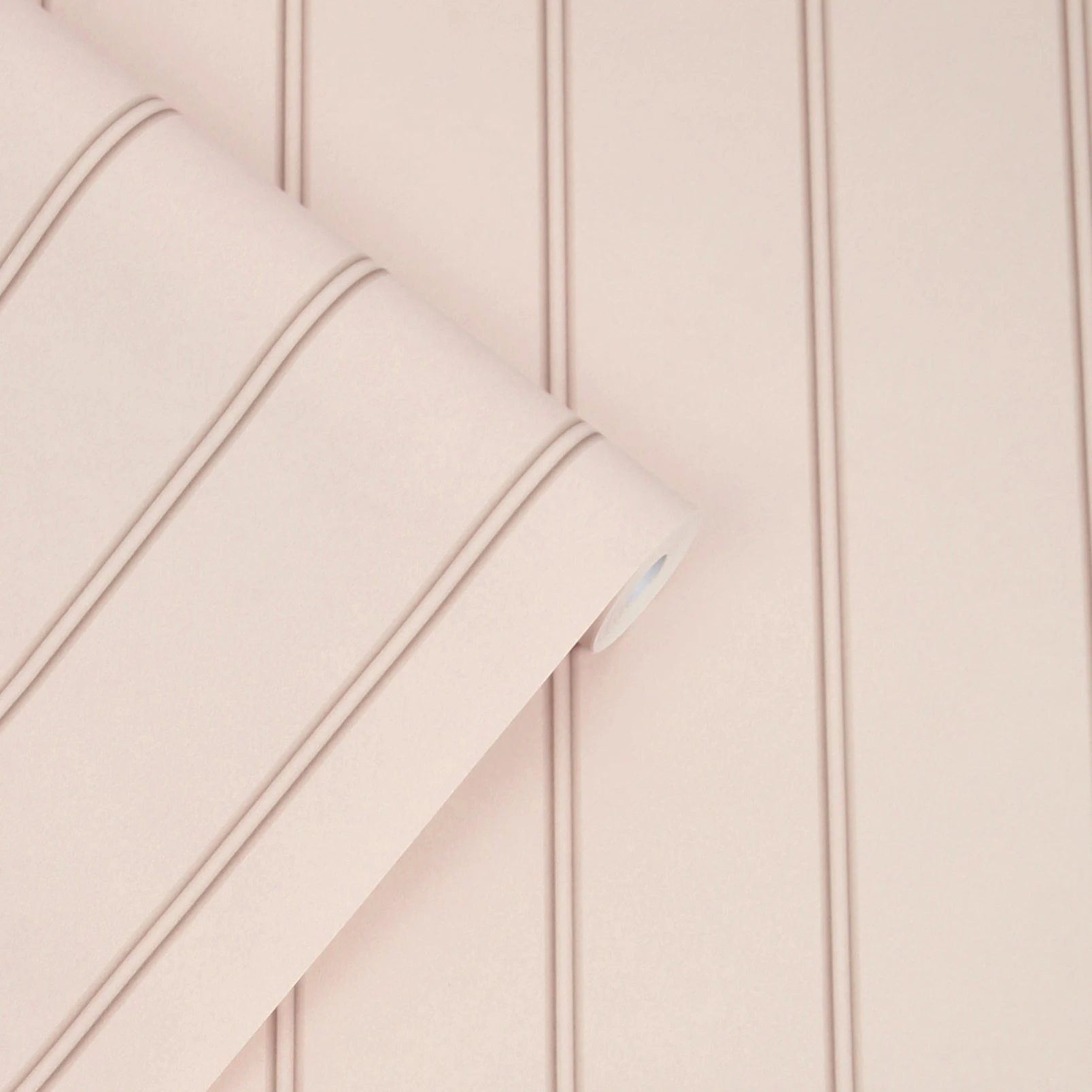 Laura Ashley Chalford Wood Panelling Plaster Pink Wallpaper - 122760_ROLLSHOT_CHALFORD WOOD PANELLING PLASTER PINK.jpg