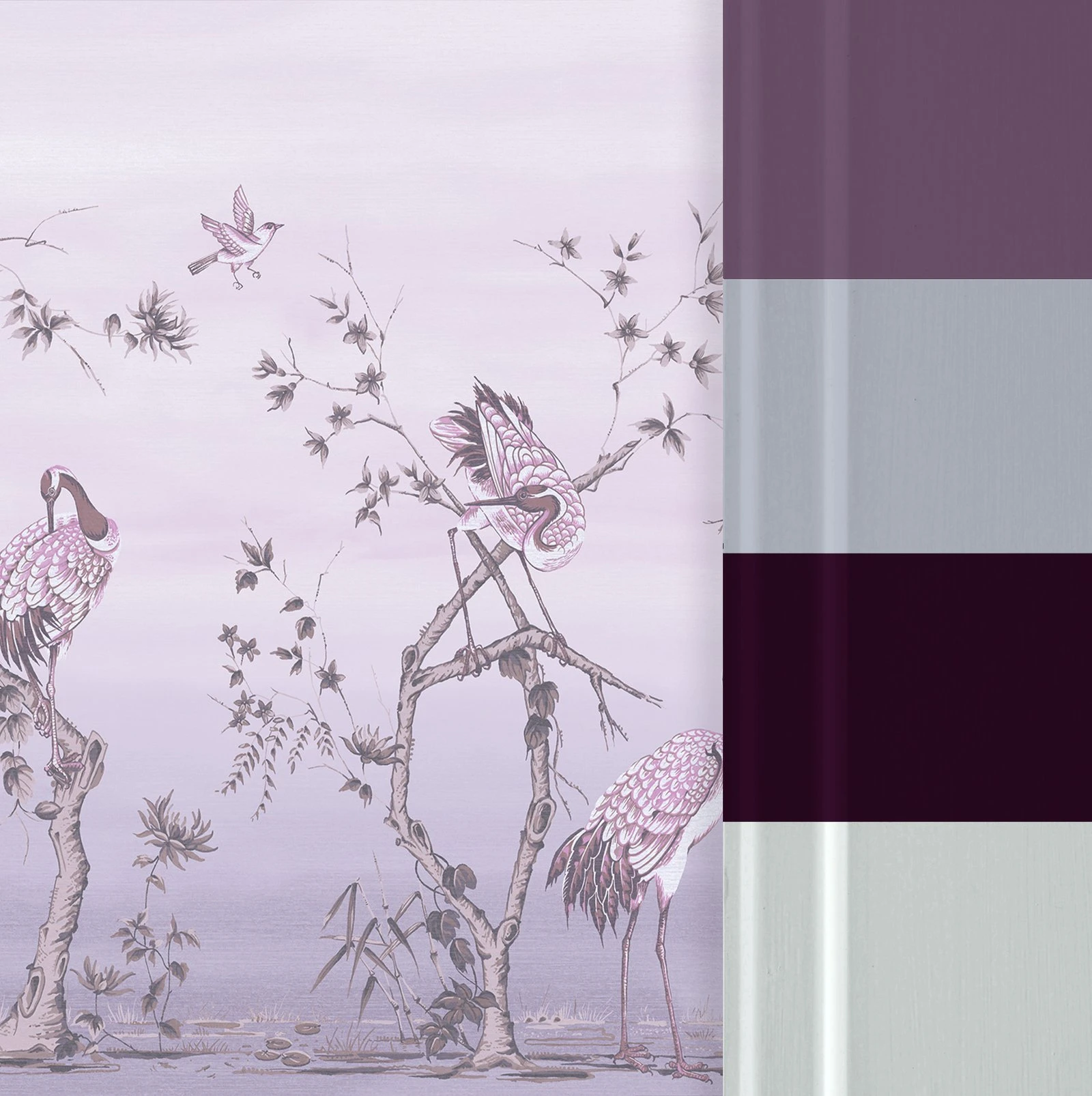 Grazing Cranes Dusk Bespoke Mural - 124784_FLATLAY_01.jpg
