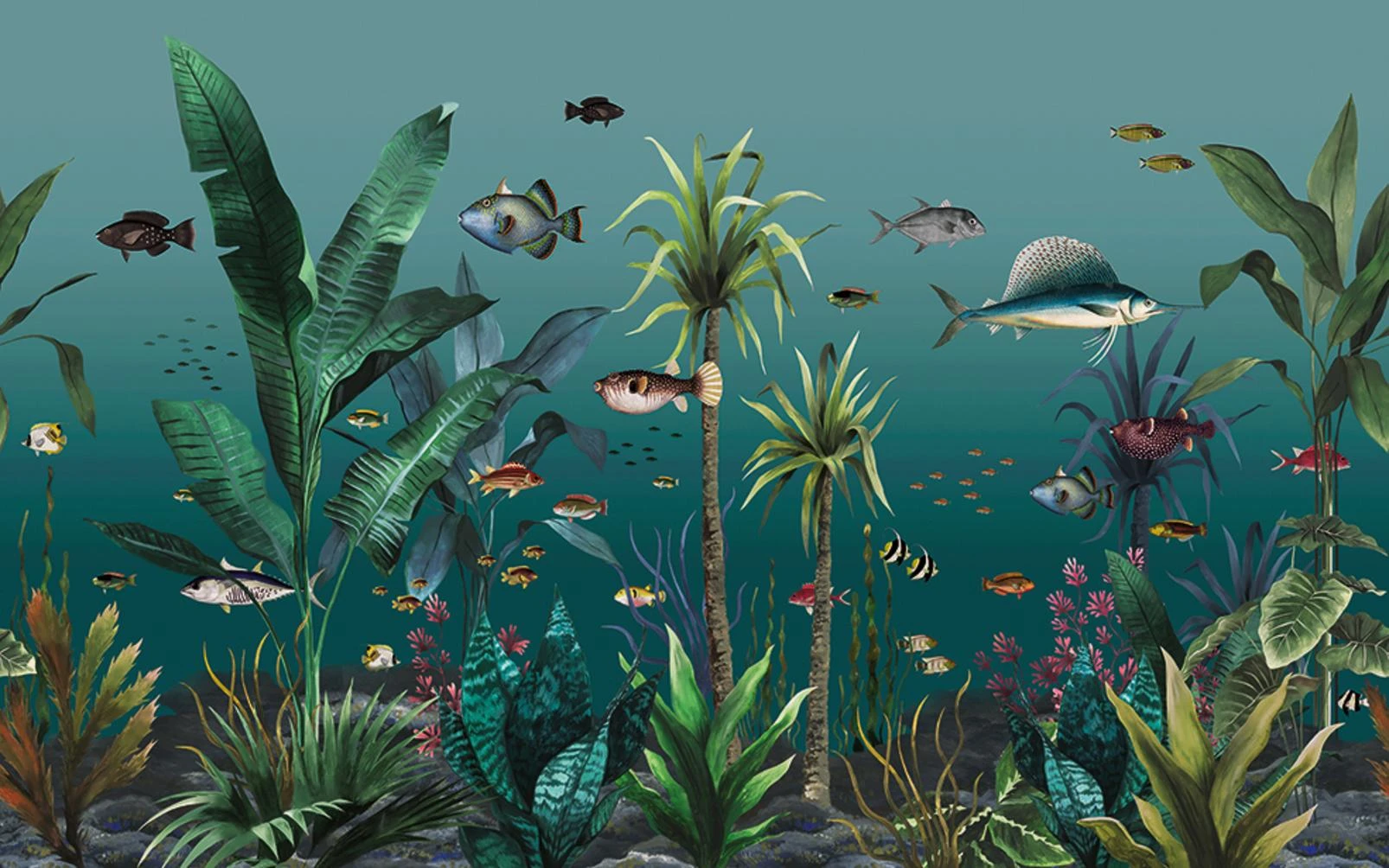 Technicolour Aquarium Teal Bespoke Mural - 124699_MAINTILE_01.jpg