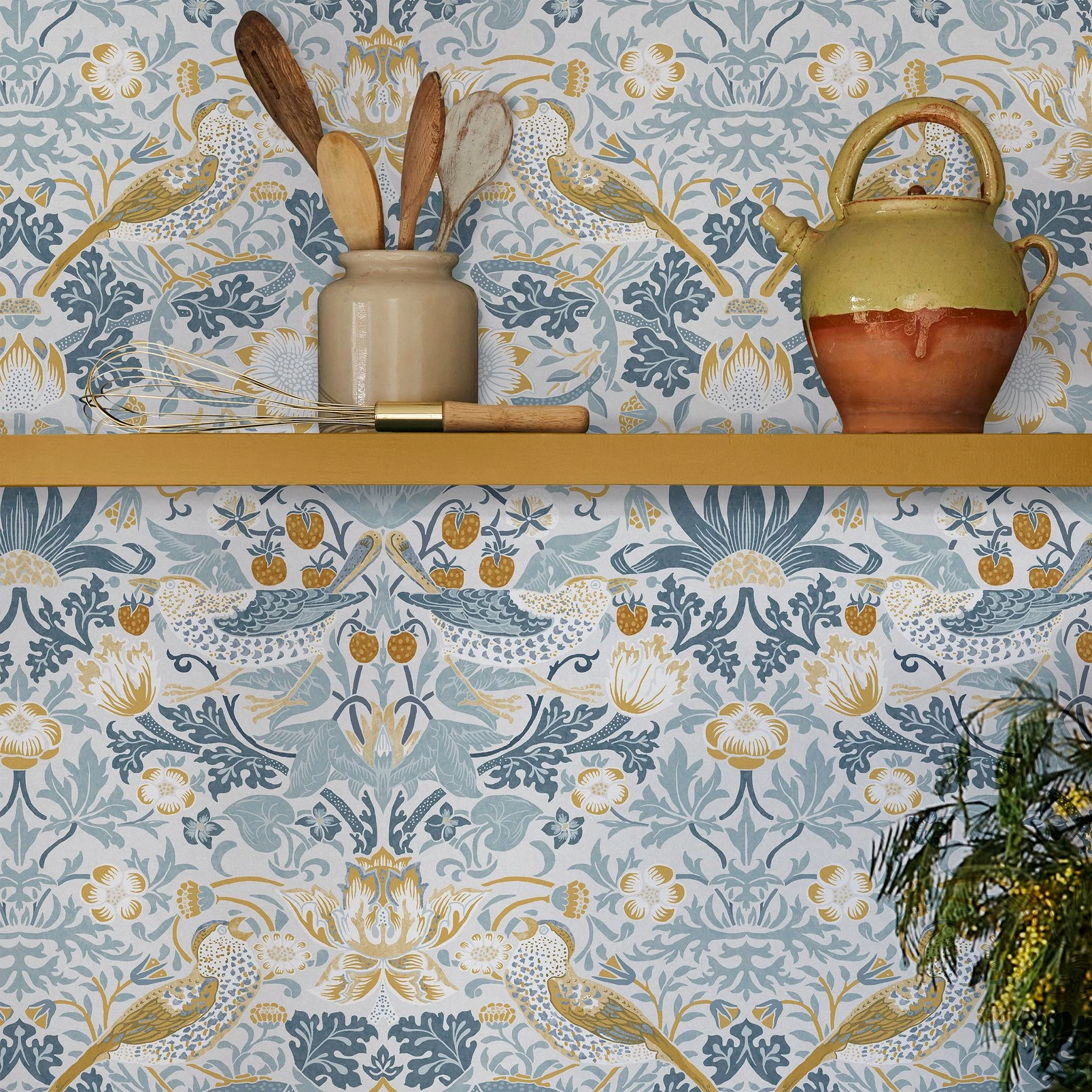 Strawberry Thief Soft Blue Wallpaper - 124232_ROOMSET_STRAWBERRY THIEF SOFT BLUE_01.jpg