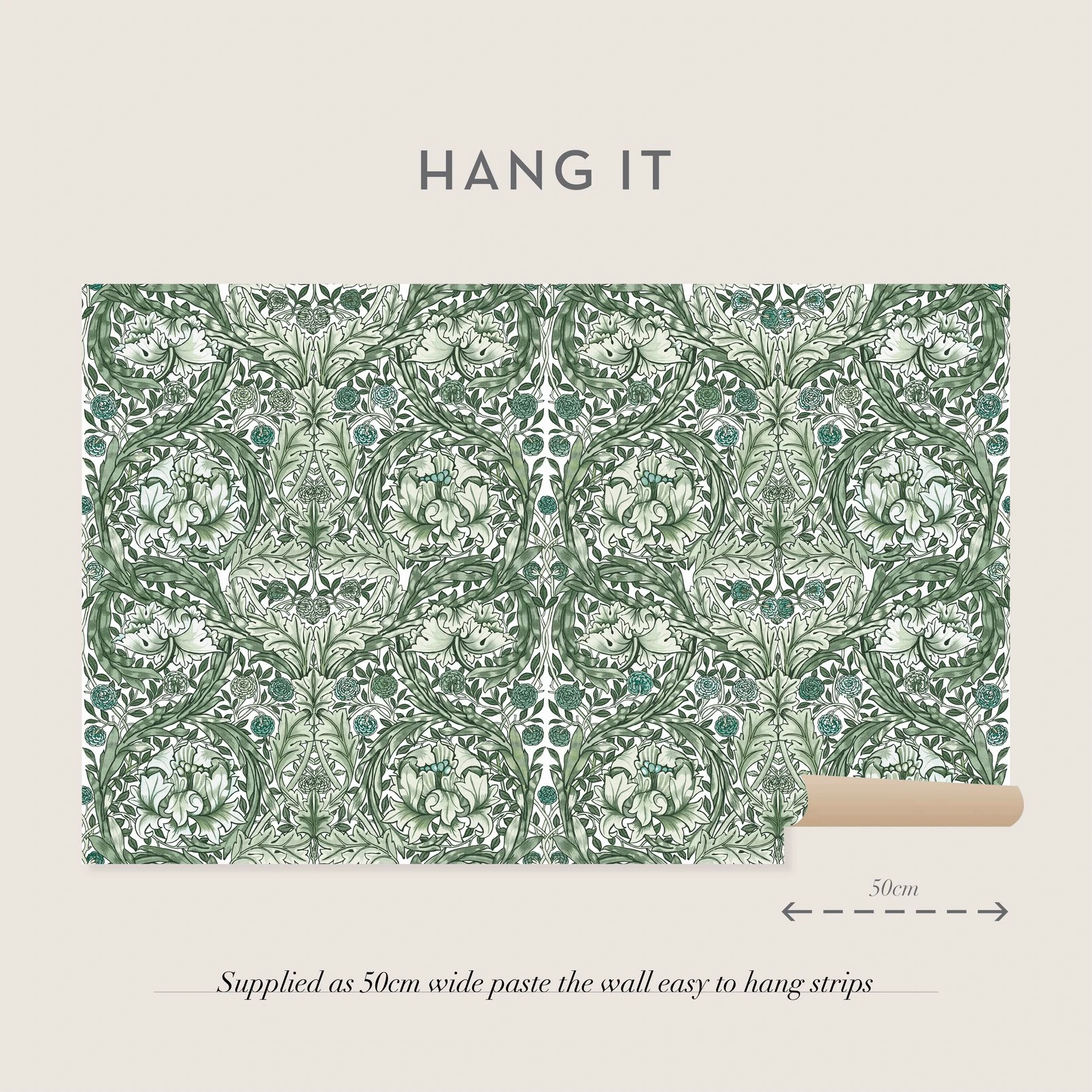 African Marigold Green Bespoke Mural Matt - 125418_INFO_AFRICAN MARIGOLD GREEN MURAL_02.jpg