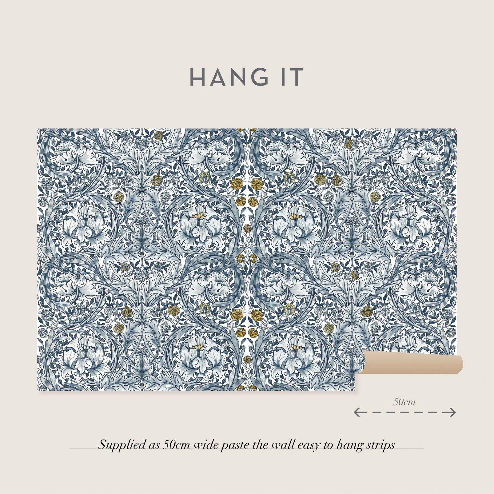 African Marigold Blue Bespoke Mural Matt - 125400_INFO_AFRICAN MARIGOLD BLUE MURAL_03.jpg