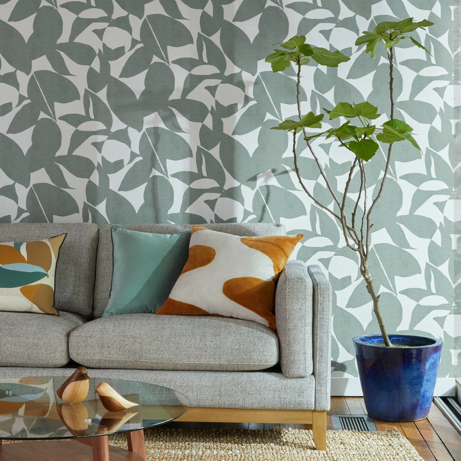 Art & Nature Leaf Green Wallpaper - 121200_ROOMSET_ART NATURE LEAF GREEN_01.jpg