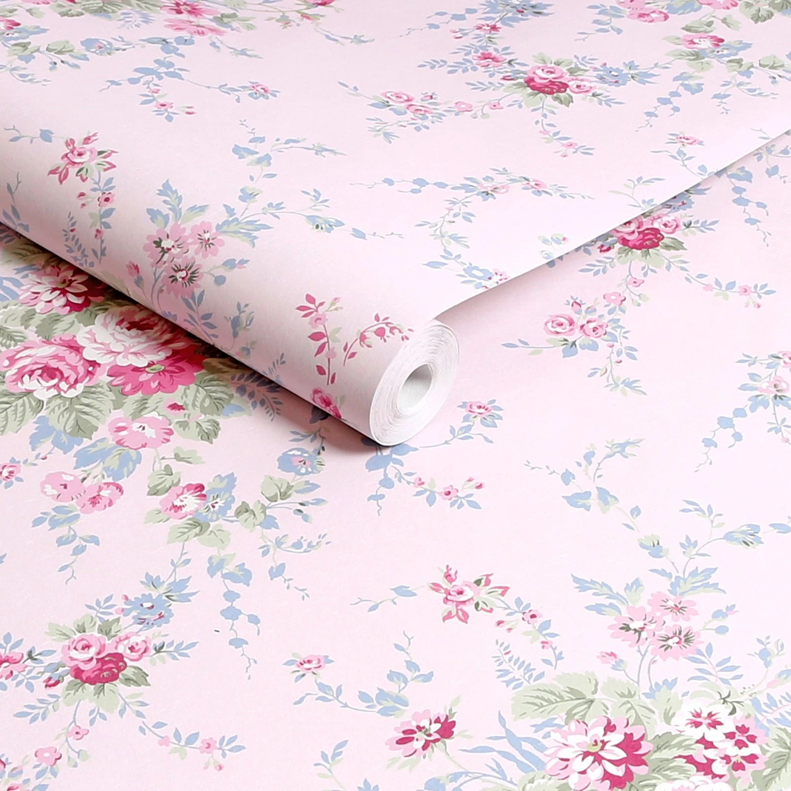 Garden Floral Pink Blue Wallpaper - 125127_ROLLSHOT_GARDEN FLORAL PINK BLUE_01.jpg