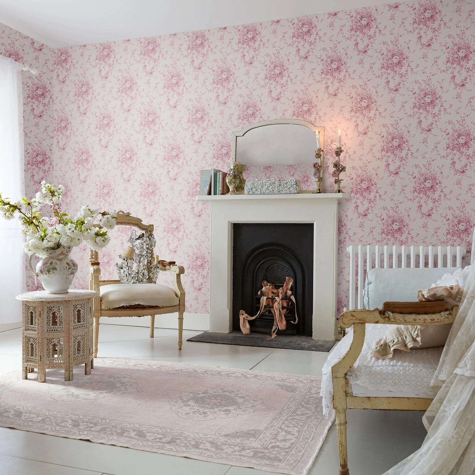 Garden Floral Pink Tonal Wallpaper - 125126_ROOMSET_GARDEN FLORAL PINK TONAL_01.jpg