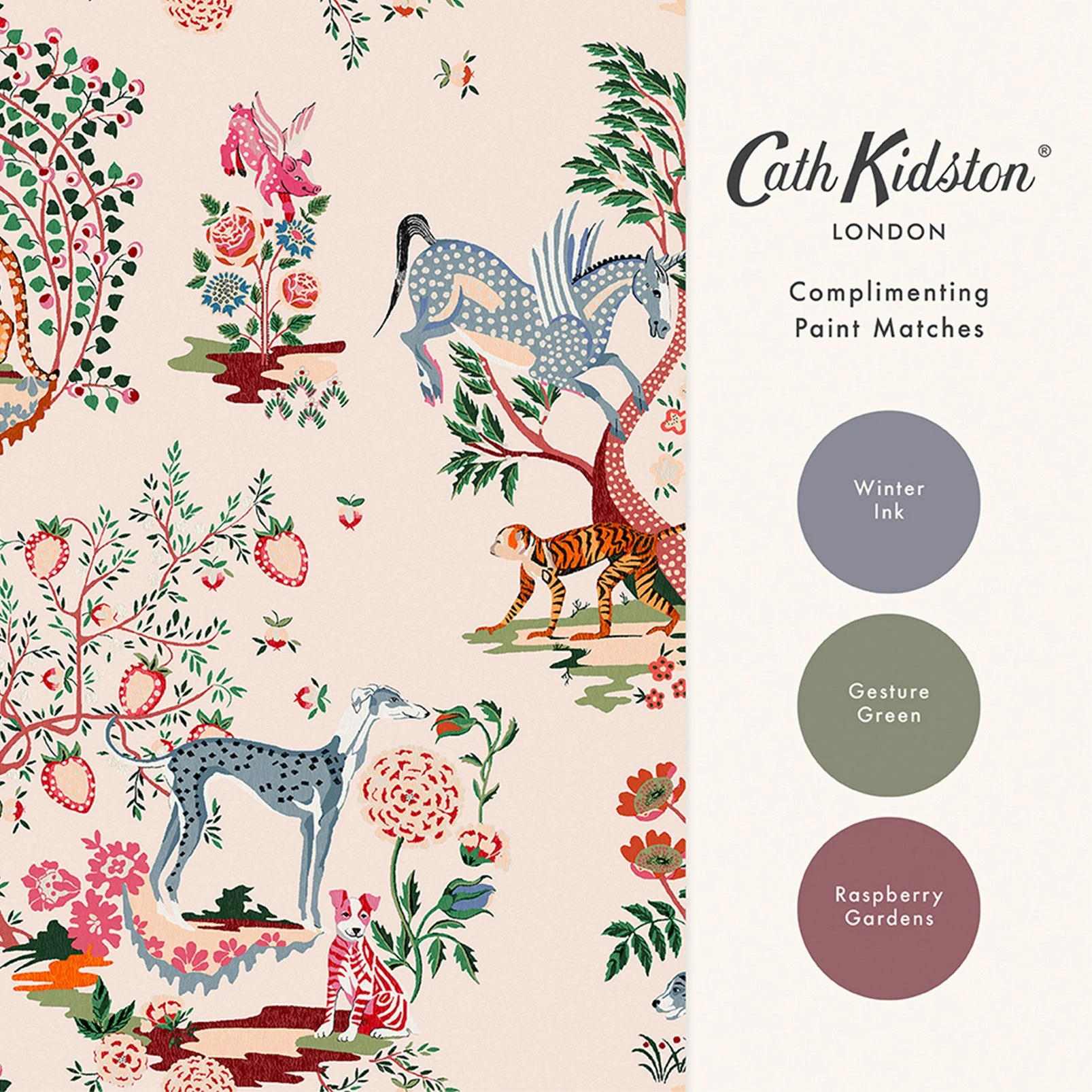 Cath Kidston Painted Kingdom Pink Wallpaper - 125528_FLATLAY_PAINTED KINGDOM PINK_01.jpg