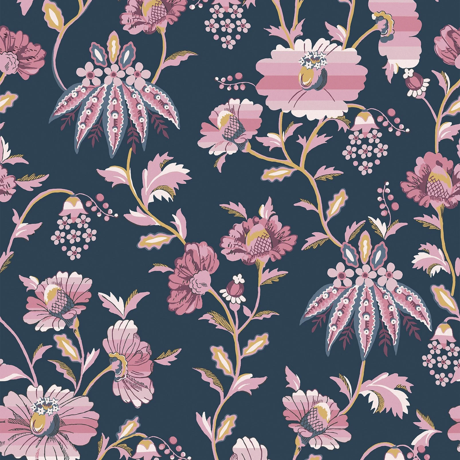 Cath Kidston Friendship Garden Navy Wallpaper - 125525_TILE_FRIENDSHIP GARDEN NAVY_01.jpg