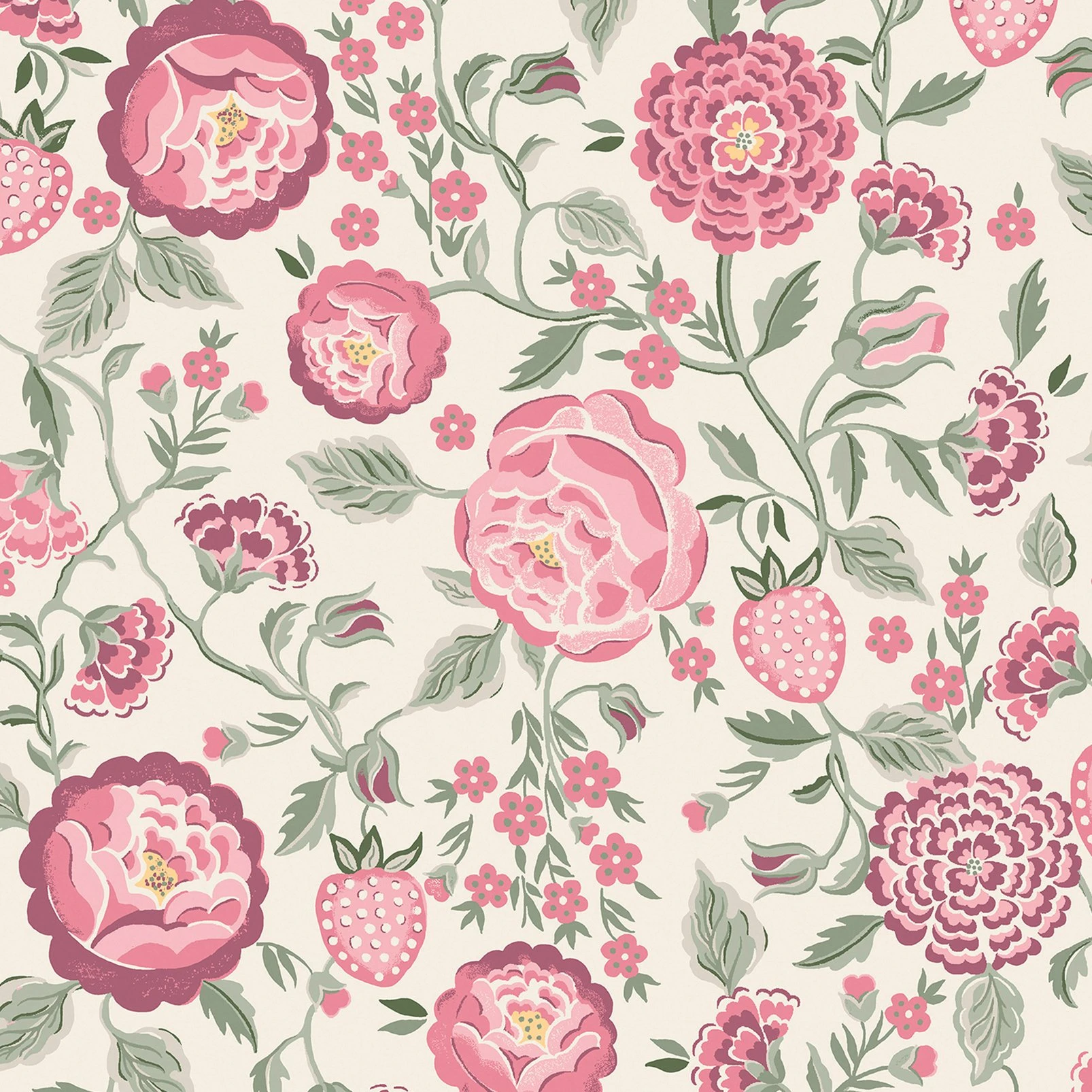 Cath Kidston Strawberry Garden Spring Wallpaper - 125499_TILE_STRAWBERRY GARDEN SPRING_01.jpg