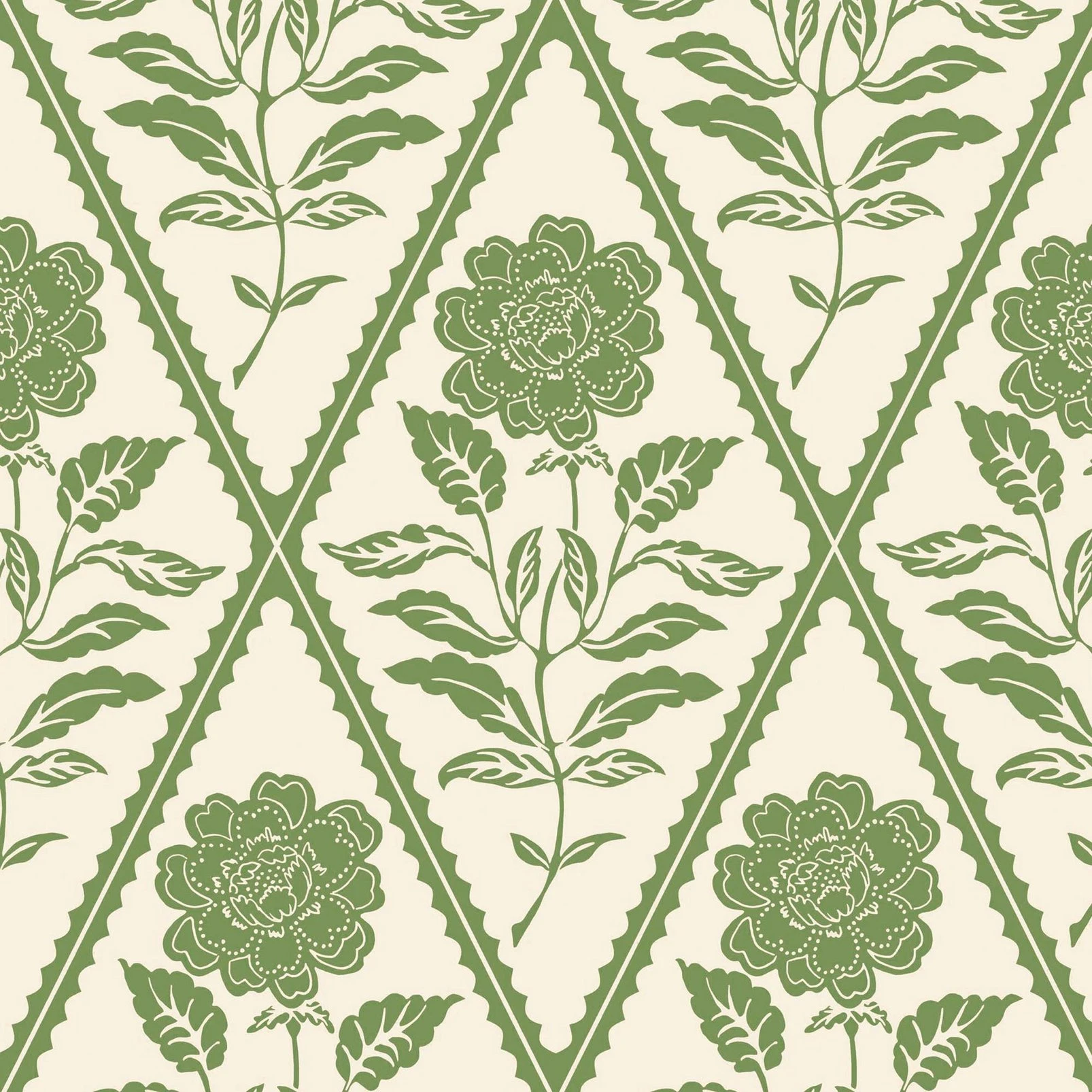 Joules Juliette Floral Cream & Green Wallpaper - 128911_TILE_JULIETTE FLORAL PRINT CREAM & GREEN_01.jpg