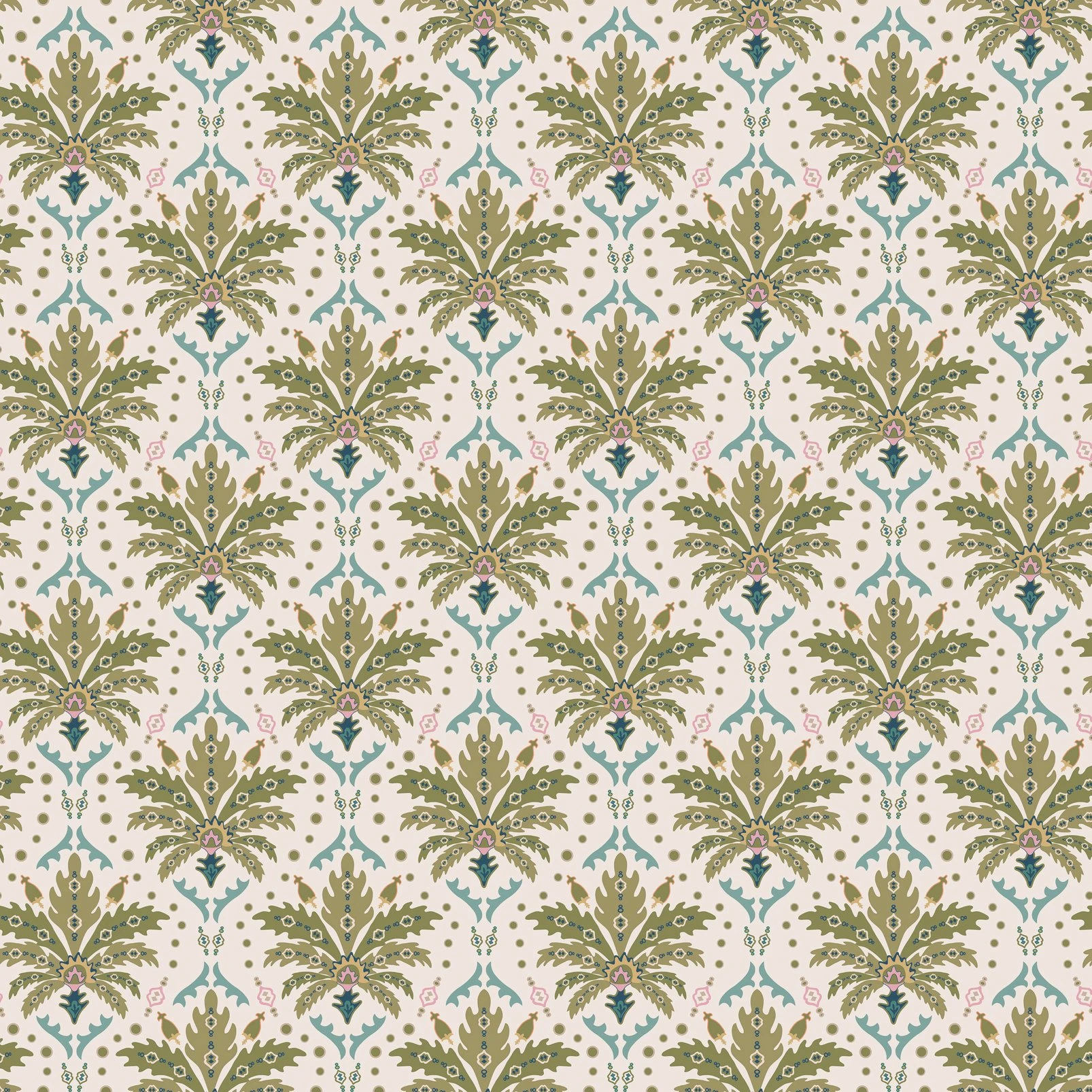 Joules Palm Geo Cream Wallpaper - 128935_TILE_PALM GEO PRINT CREAM MULTI_01.jpg