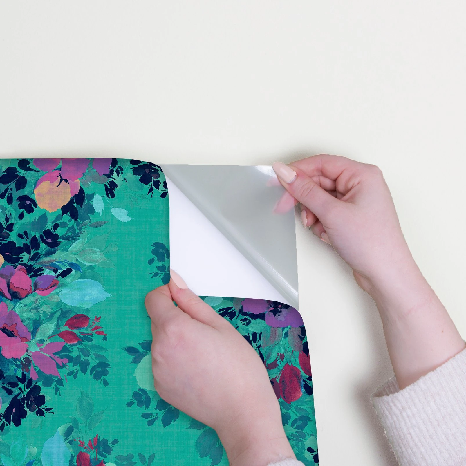 Nicole Miller Botanic Peel & Stick Teal Wallpaper - 127466_DETAIL_BOTANIC TEAL_01.jpg