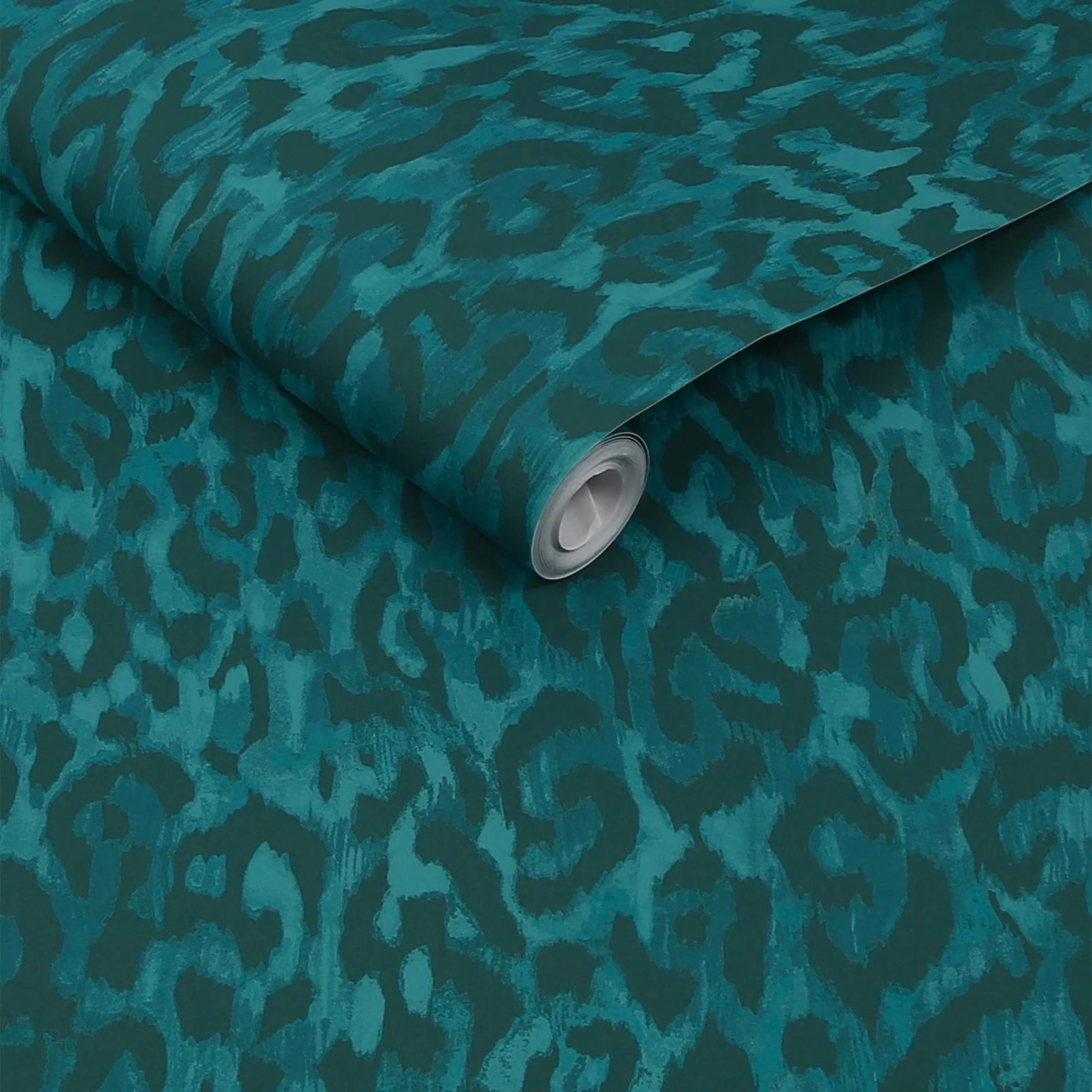 Nicole Miller Laid Back Leopard Peel & Stick Teal Wallpaper - 127463_ROLLSHOT_LAID BACK LEOPARD TEAL_01.jpg