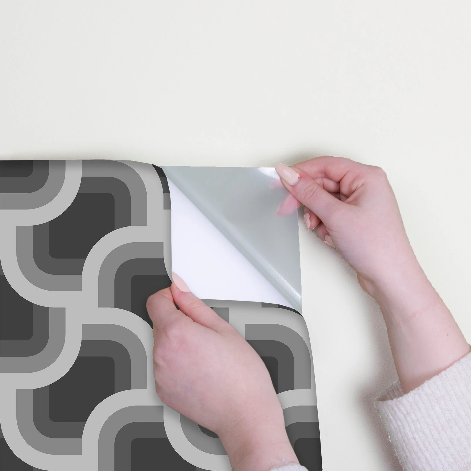 Nicole Miller Retro Geo Peel & Stick Black Wallpaper - 127446_DETAIL_RETRO GEO BLACK_01.jpg