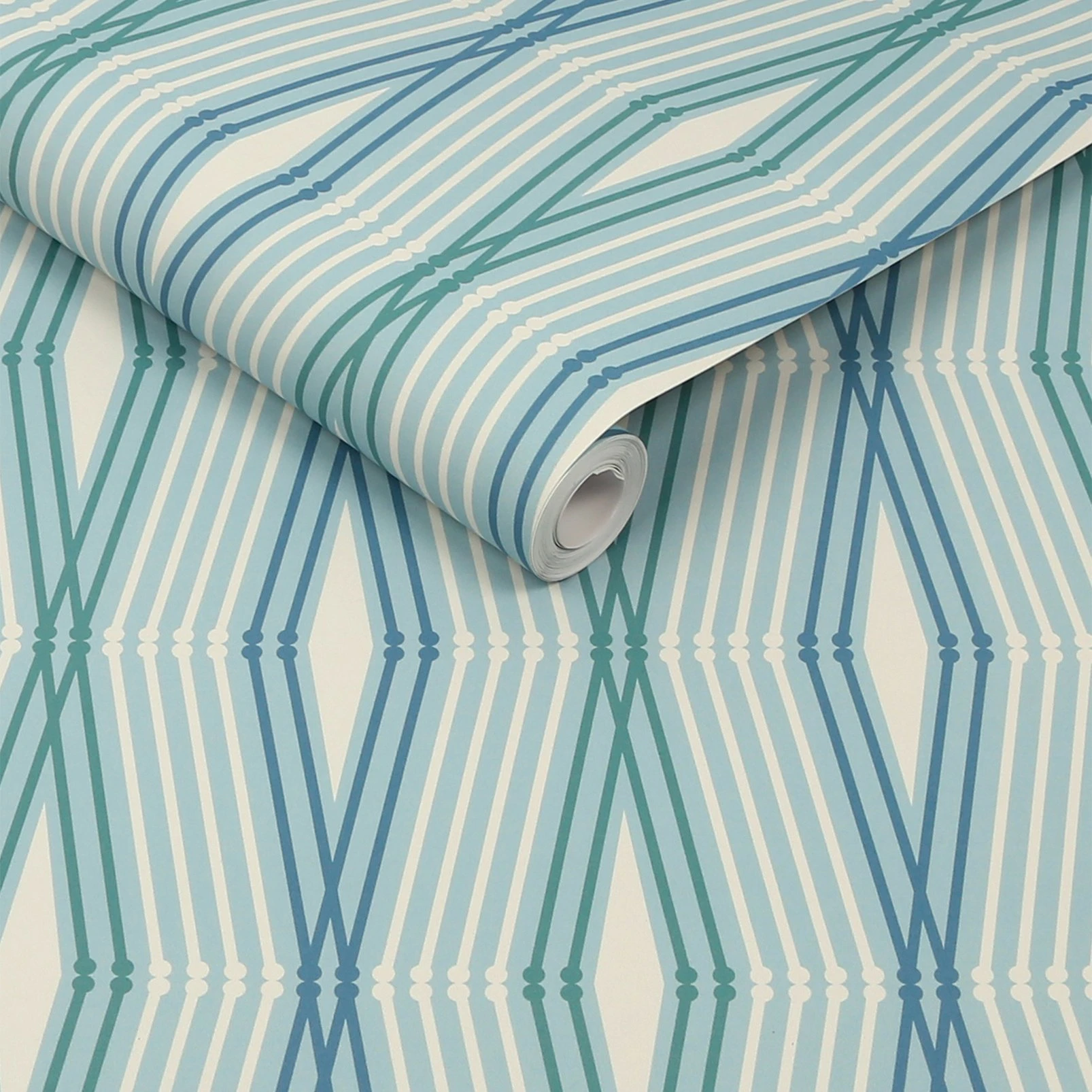 Nicole Miller Hard Edge Ogee Peel & Stick Chambray Wallpaper - 127438_ROLLSHOT_HARD EDGE OGEE CHAMBRAY_01.jpg