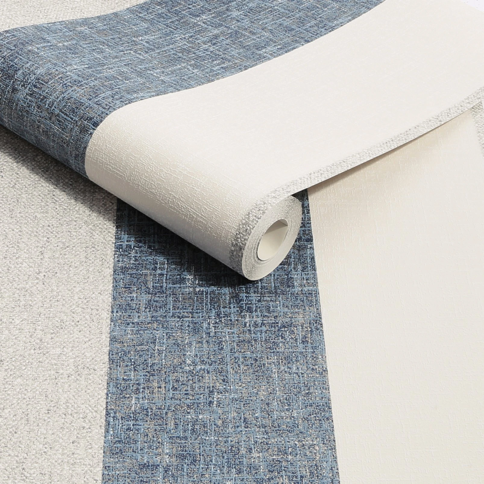 Meadow Stripe Navy & Rose Gold Wallpaper - 128978_ROLLSHOT_MEADOW STRIPE NAVY ROSE GOLD_01.jpg