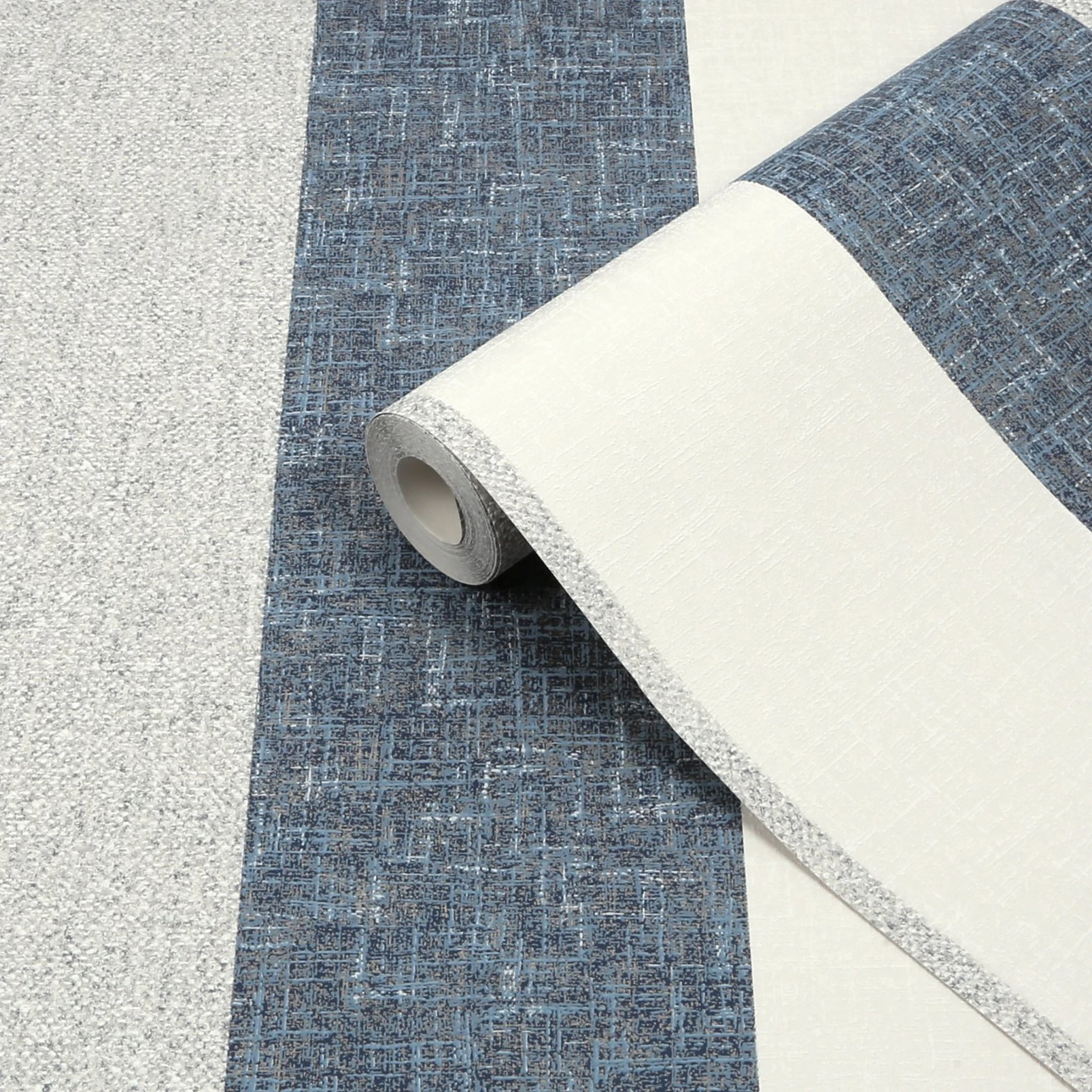 Meadow Stripe Navy & Rose Gold Wallpaper - 128978_ROLLSHOT_MEADOW STRIPE NAVY ROSE GOLD_02.jpg