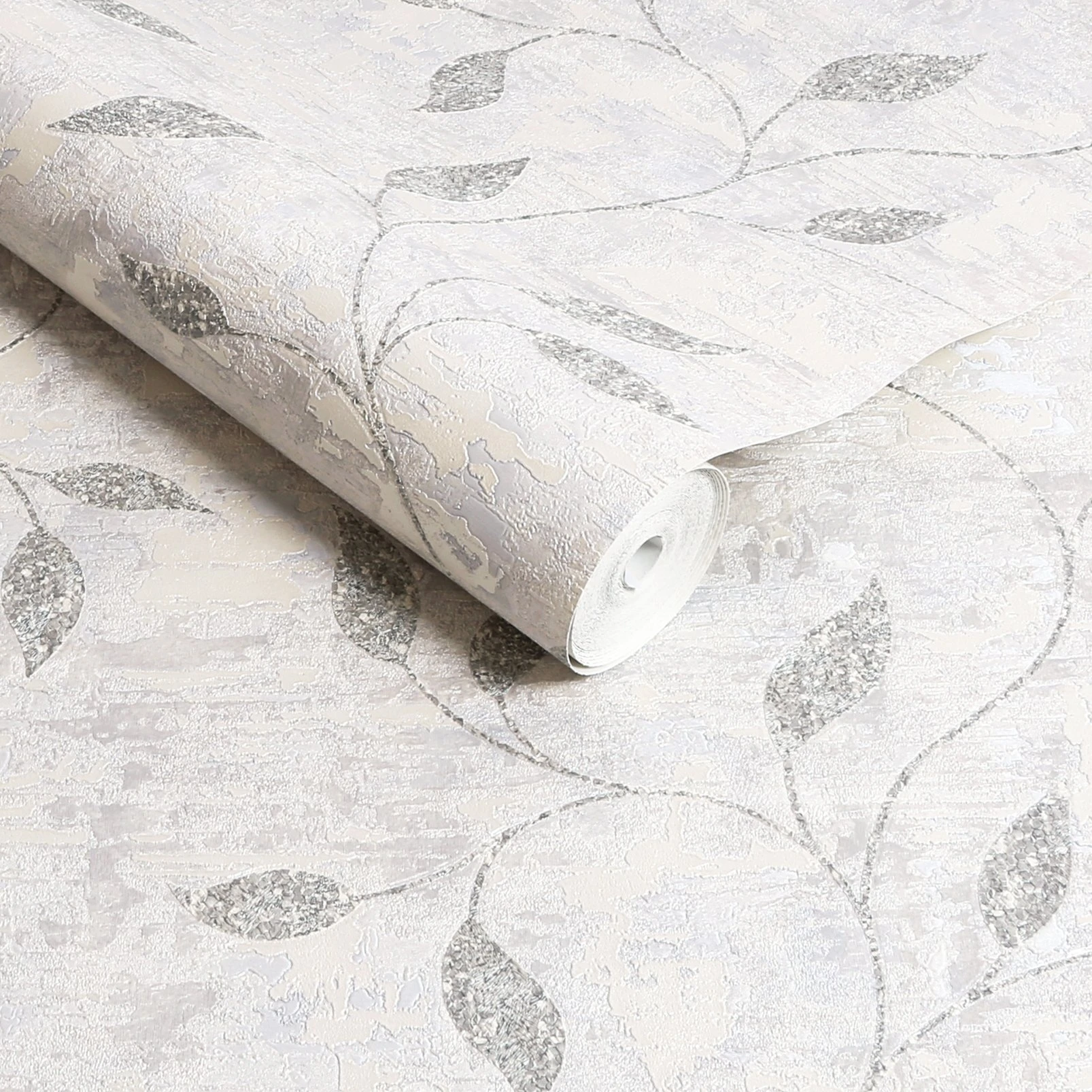 Ornamental Leaf Silver Wallpaper - 128811_ROLLSHOT_ORNAMENTAL LEAF SILVER_01.jpg