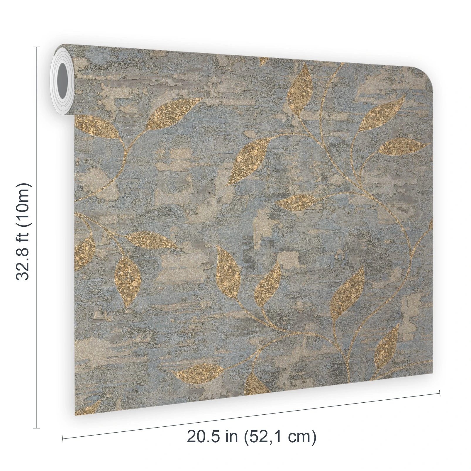 Ornamental Leaf Steel & Gold Wallpaper - 128796_DIGITAL ROLL_ORNAMENTAL LEAF STEEL GOLD_01.jpg
