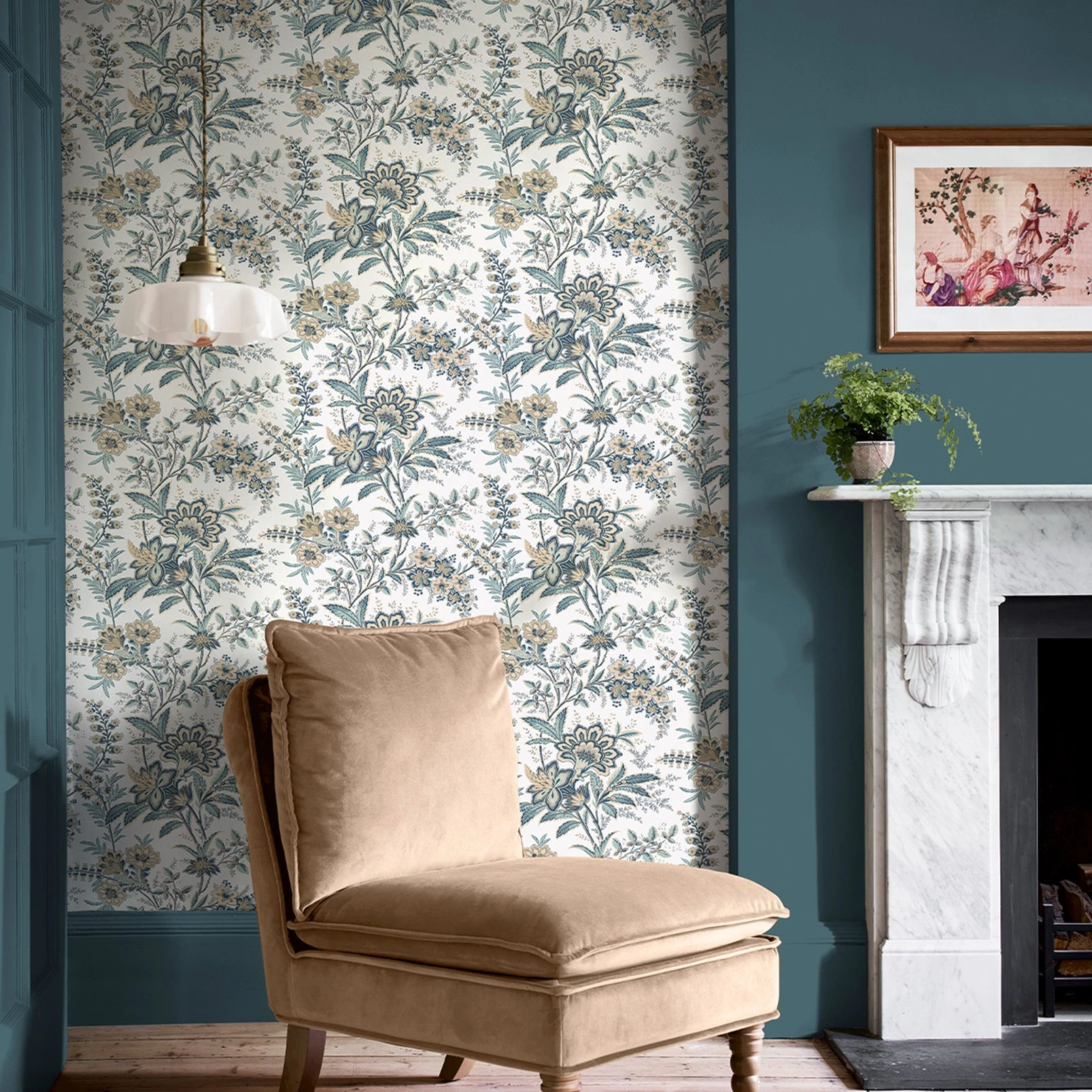 Laura Ashley Marlbrook Pale Linen Wallpaper - 130098_ROOMSET_MARLBROOK PALE LINEN_01.jpg