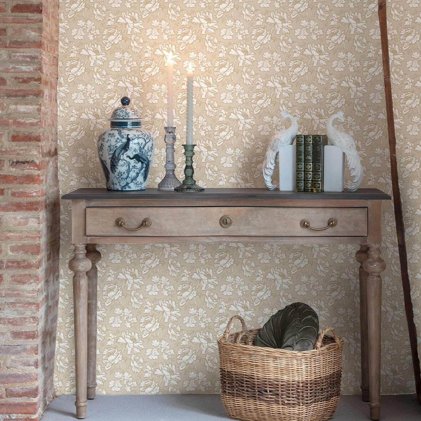 Laura Ashley Tamara Gold Wallpaper - 130101_ROOMSET_TAMARA GOLD_01.jpg