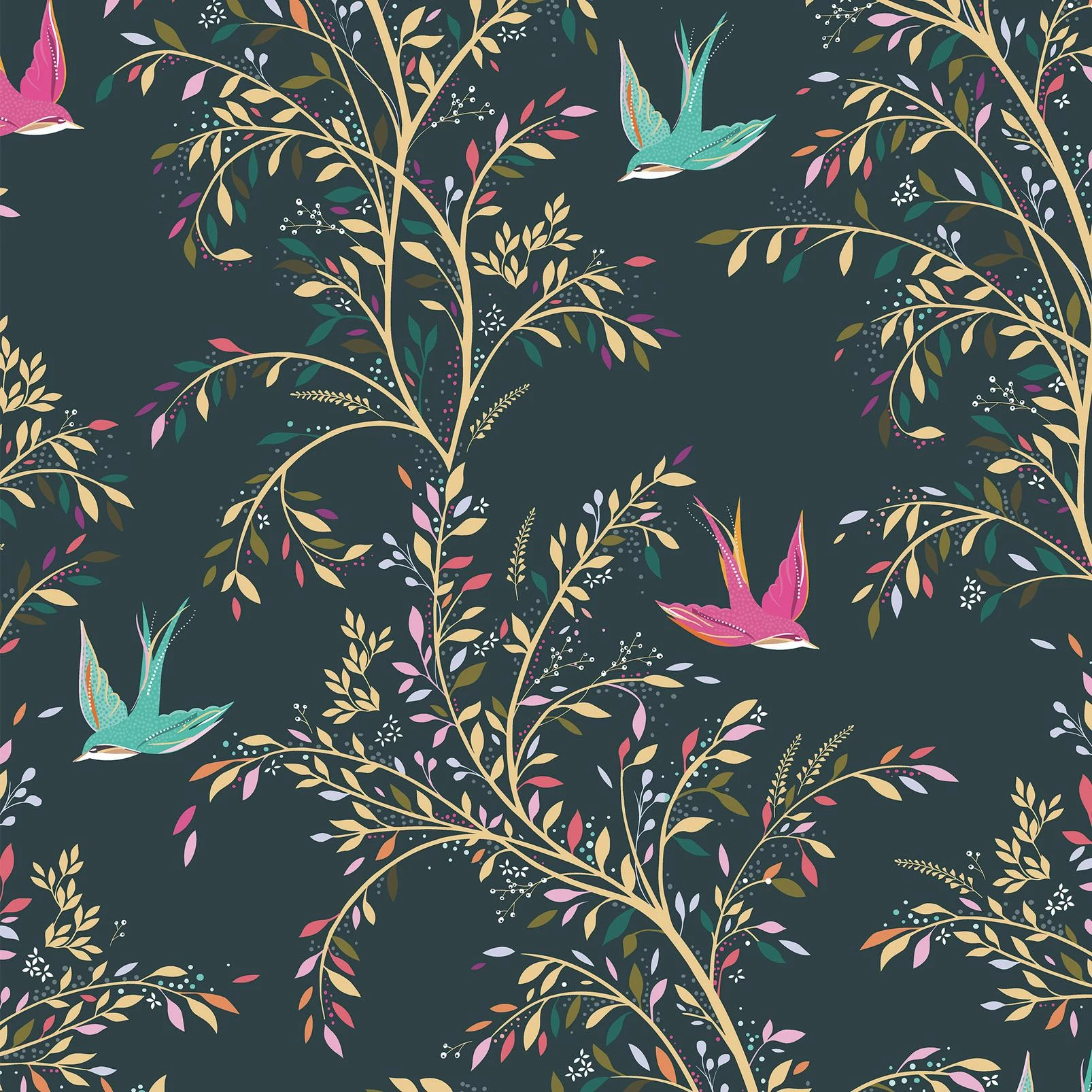 A5 Sample Swallows Forest Green Light Filtering - 13114794_TILE_01.jpg