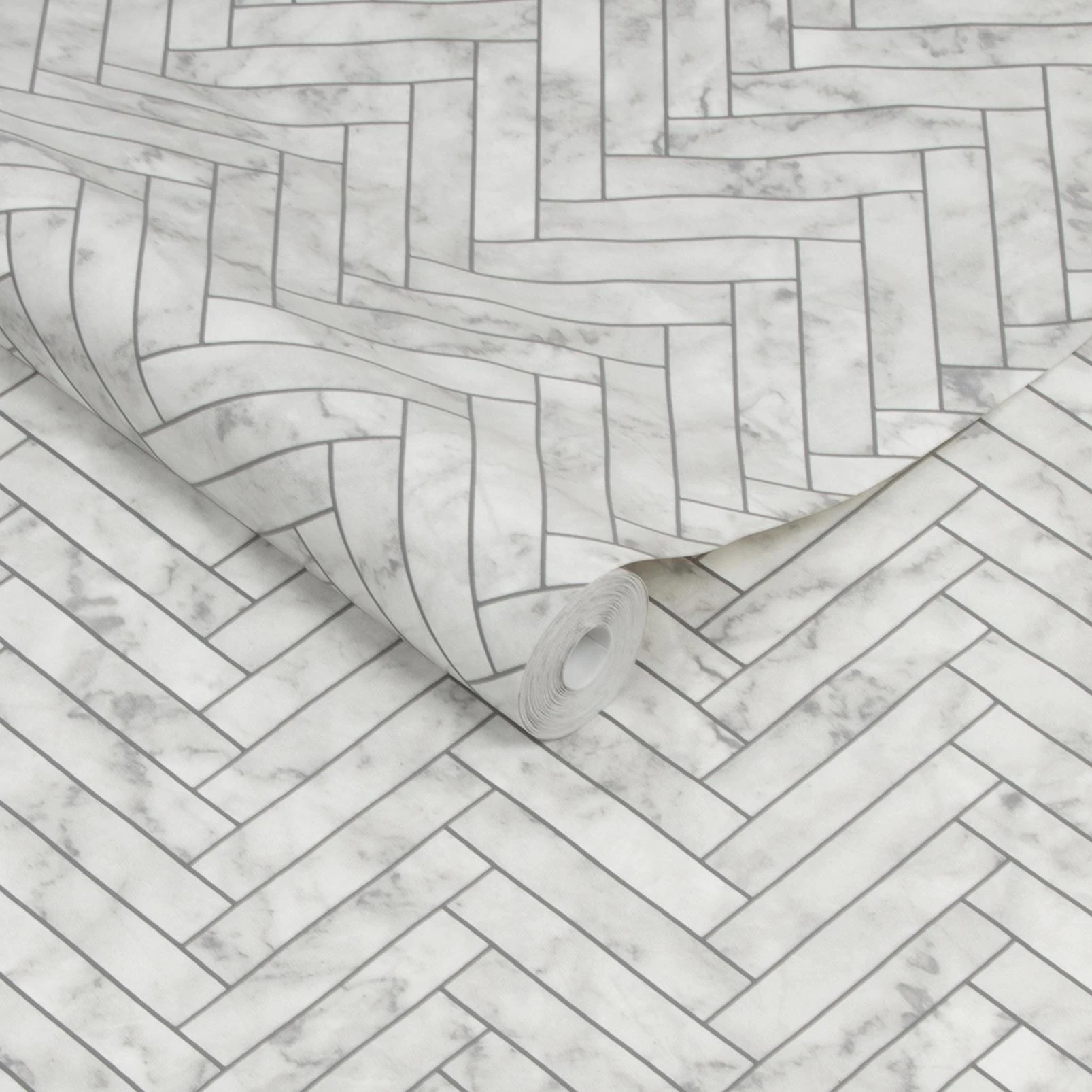 Transform Marble Chevron White Peel and Stick Wallpaper - 121732_ROLLSHOT_01.jpg
