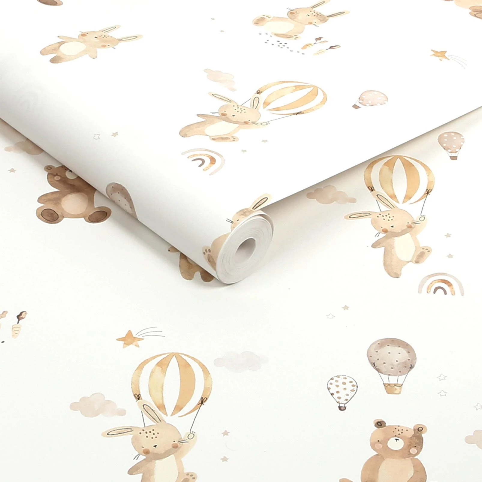 Next Watercolour Bunny & Bear Neutral Wallpaper - 140159_ROLLSHOT_WATERCOLOUR BUNNY & BEAR NEUTRAL_01.jpg