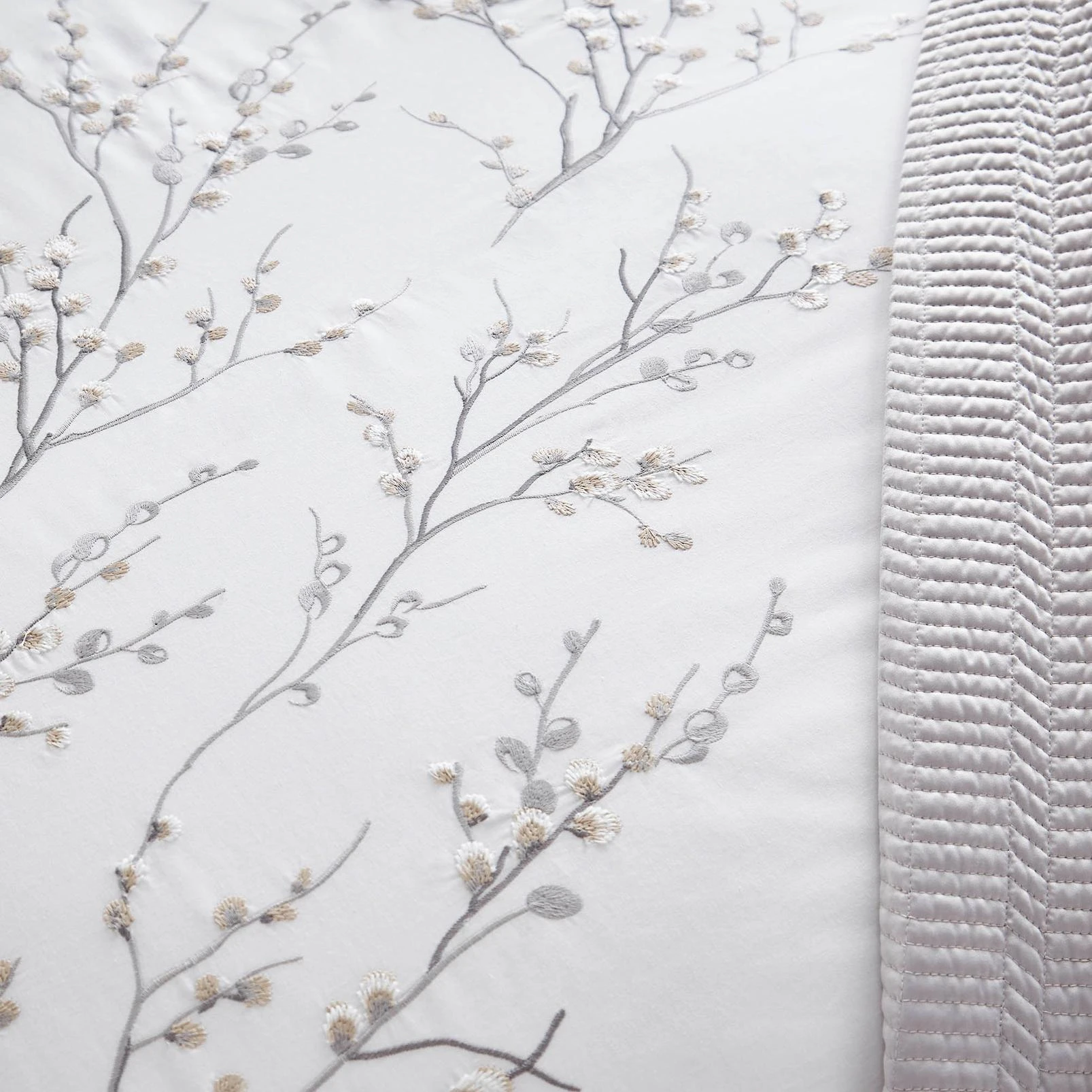 Pussy Willow Sprig Embroidered Dove Grey Duvet Cover Set - LAPUSSE02DQ_CAMEO_PUSSY WILLOW SPRIG EMBROIDERED DOVE GREY_04.jpg