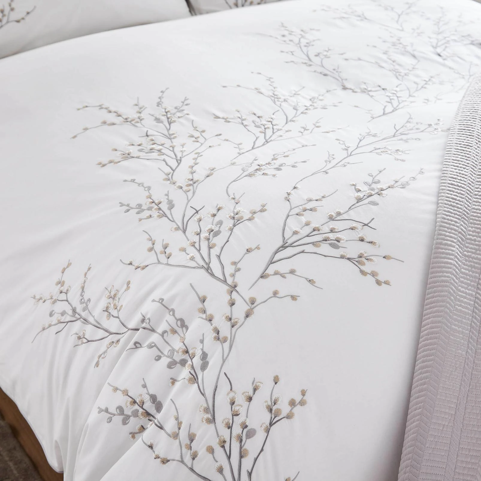 Pussy Willow Sprig Embroidered Dove Grey Duvet Cover Set - LAPUSSE02DQ_CAMEO_PUSSY WILLOW SPRIG EMBROIDERED DOVE GREY_03.jpg